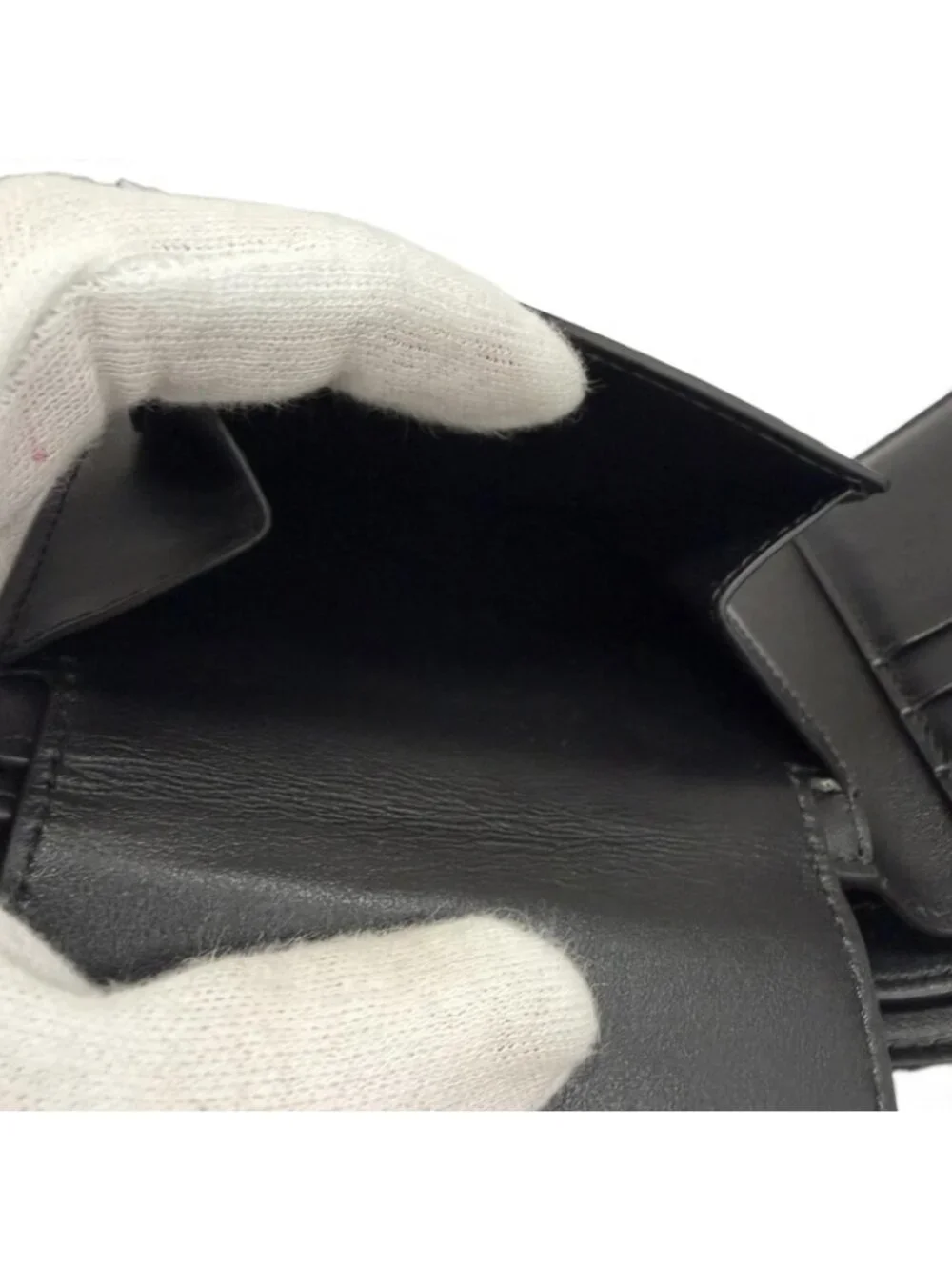 Celine Calfskin Triomphe Embossed Compact Wallet Bifold Black